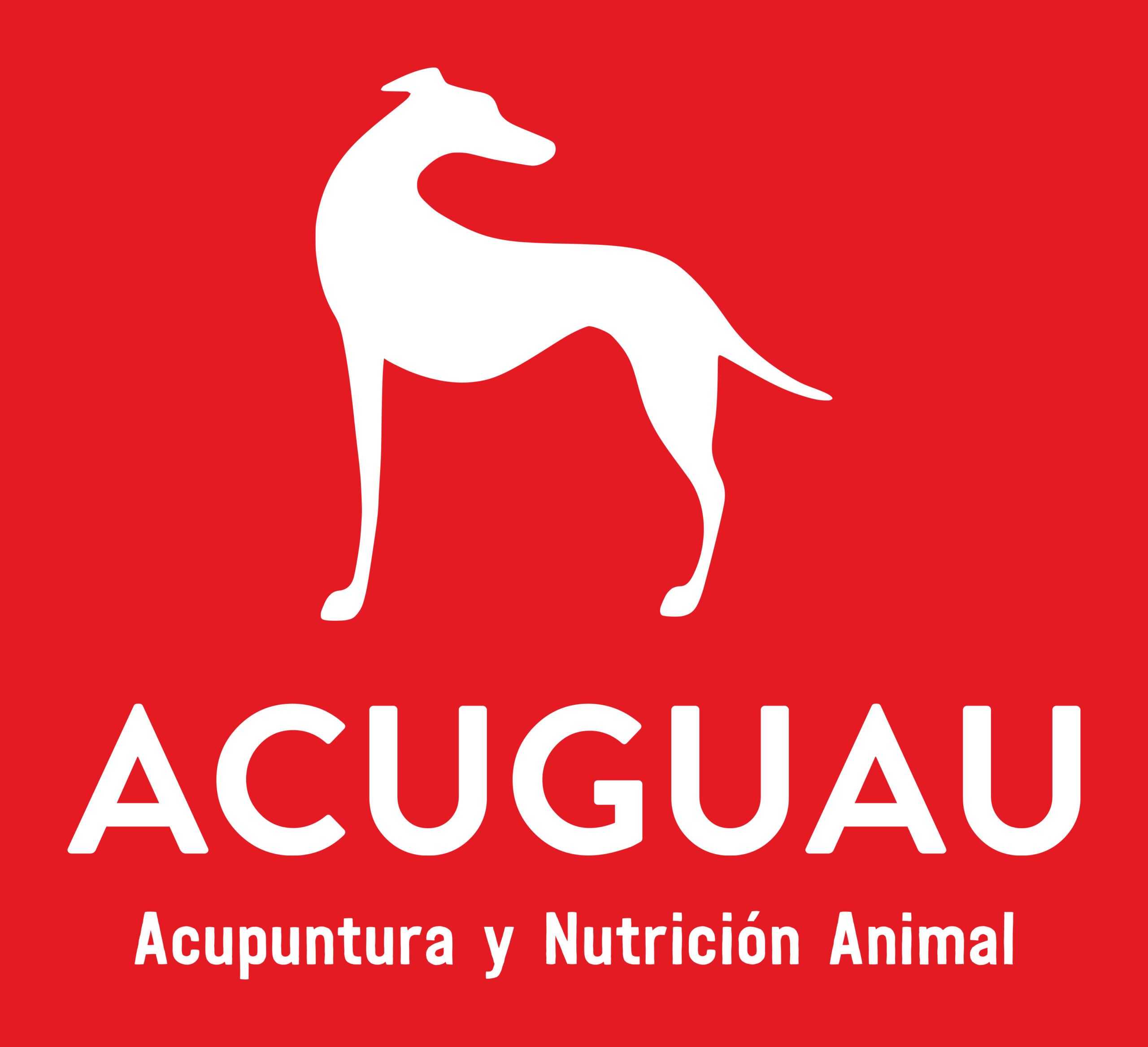 Logo rojo Acuguau Acupuntura Animal Madrid